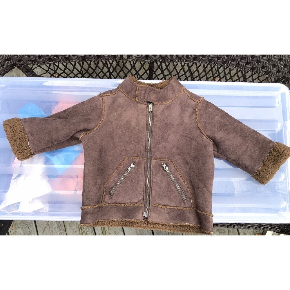 Tcp The childrens place boys brown coat jacket 18 mon Shearling sherpa terry